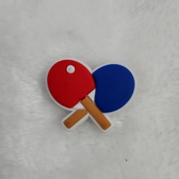 Crocs Jibbitz Beach Ball Ping Pong Paddles Softball Shoe Charms Set of 4 - Picture 3 of 6